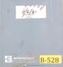 Boyar Schultz A618, Hydraulic Surface Grinder, Operations & Parts Manual 1980